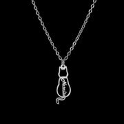 Titanium Cute Kitten Monogrammed Necklace – Jewelry Gift Ideas — 6