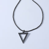Titanium Steel Black Triangle Square Necklace – Jewelry Gift Ideas — 2