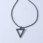 Titanium Steel Black Triangle Square Necklace – Jewelry Gift Ideas — 2