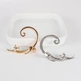 Single Piece Punk Style Cat Post Earring with Ear Cuff – Stylish Gifts — 7