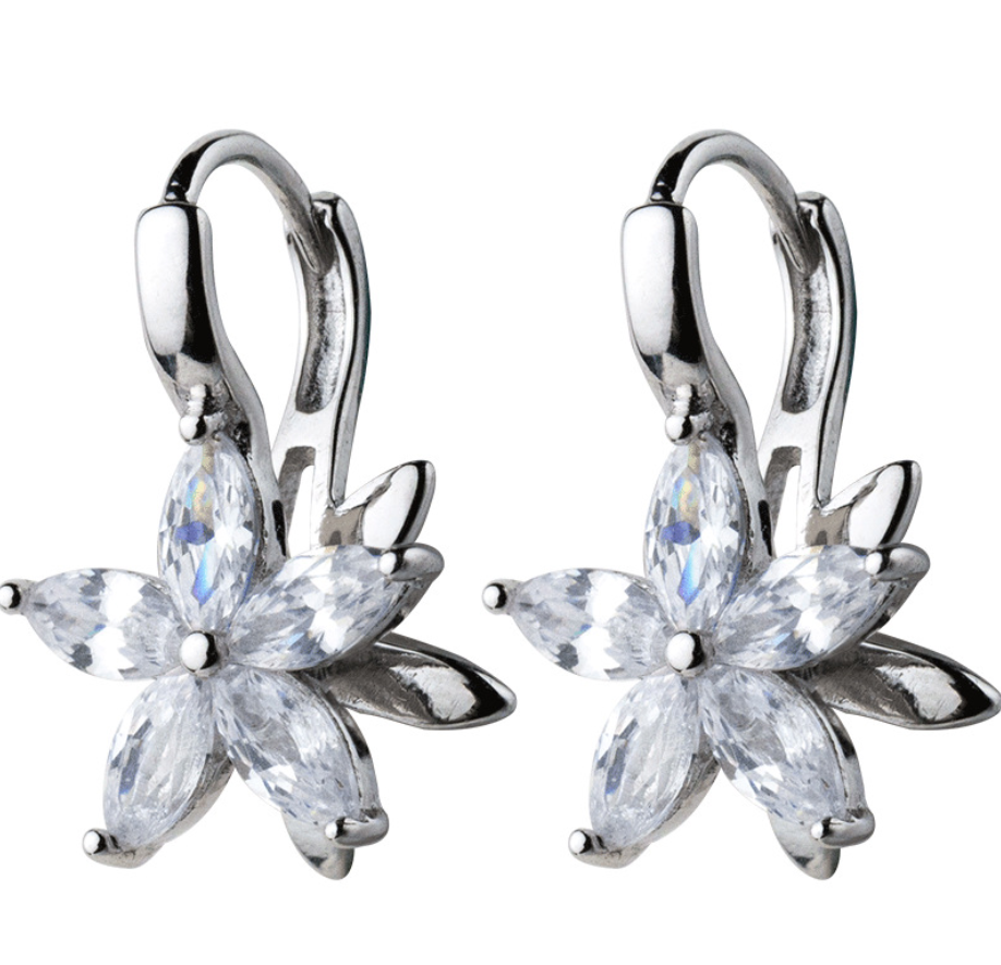 Diamond flower earrings – Meaningful Gifts — 1