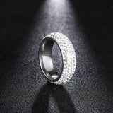 Five-row diamond ring with diamonds in titanium – Meaningful Gifts — 4