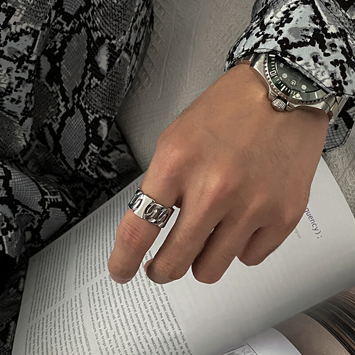 Men's Titanium Steel Hollow Ring – Gifts for Him — 1