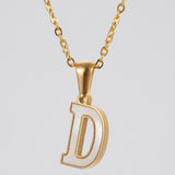 18K Gold Shell Stainless Steel Letter Pendant – Jewelry Gift Ideas — 8