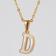 18K Gold Shell Stainless Steel Letter Pendant – Jewelry Gift Ideas — 8