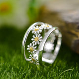 Sterling Silver Ladies Adjustable Small Daisy Ring – Useful Gifts — 3