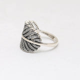 S925 Sterling Silver Inlaid Banana Leaf Ring – Holiday Gift Ideas — 4