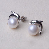 925 Silver Natural Pearl Stud Earrings – Surprise Gifts — 3