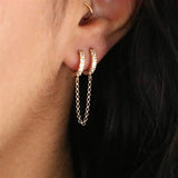 Double Pierced Conjoined Diamond Earrings Women – Gifts for Her — 4