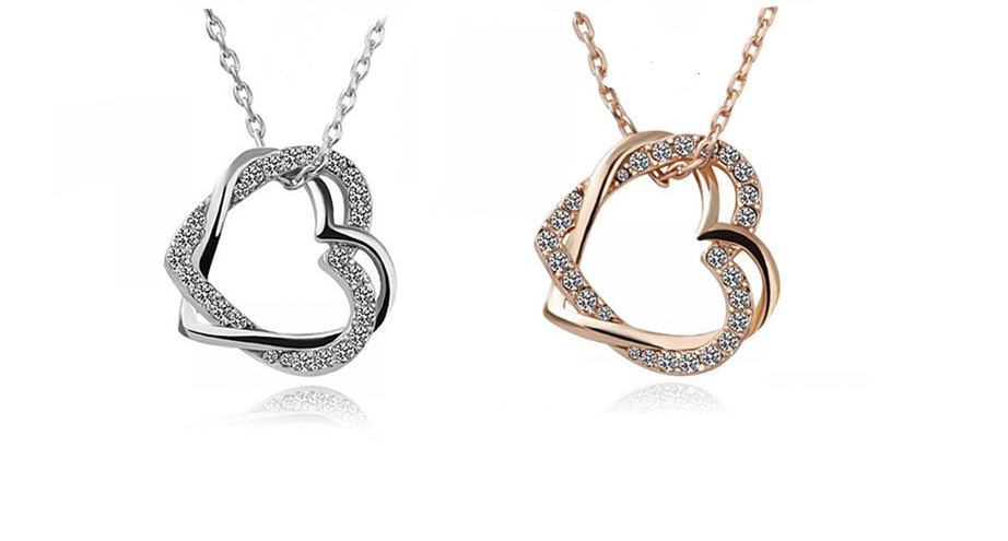 Heart to heart rose gold necklace – Jewelry Gift Ideas — 1