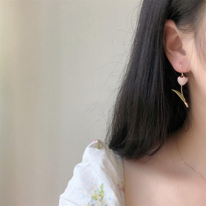 Handmade Tulip Vintage Flower Stud Earrings – Everyday Gifts — 1