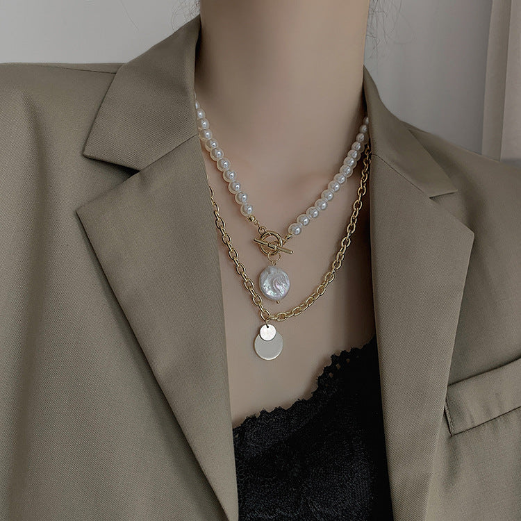 Two-piece Pearl Pendant Personalized Street – Jewelry Gift Ideas — 1