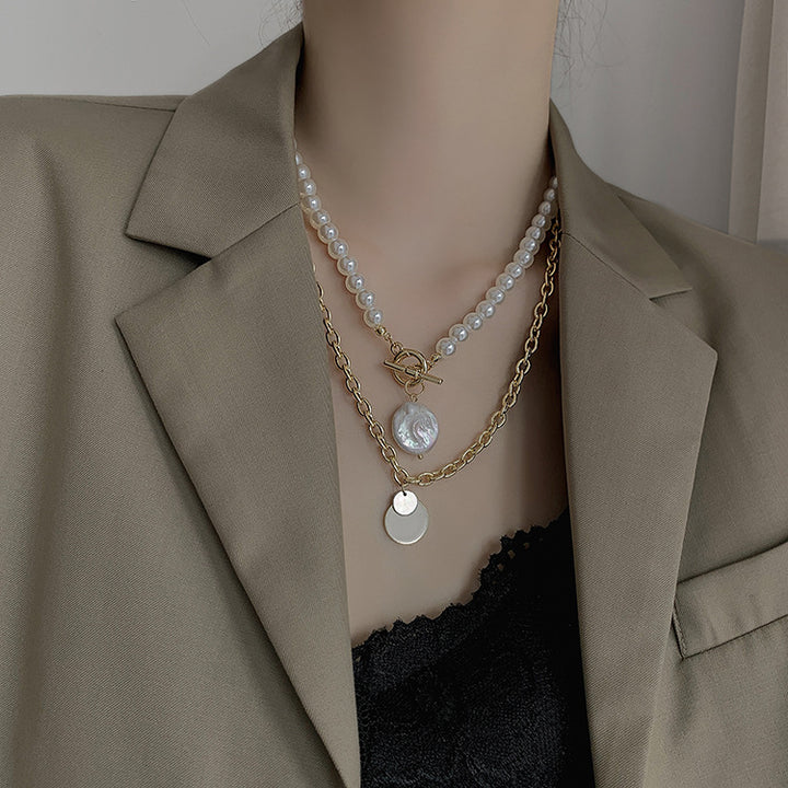 Two-piece Pearl Pendant Personalized Street – Jewelry Gift Ideas — 1