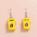 Personalized Clip Earrings Yellow Resin Trash Can – Small Gift Ideas — 3