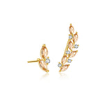 Sterling Silver Stud Diamond Branches Zircon Asymmetric – Gift Ideas — 3