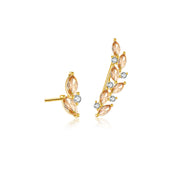 Sterling Silver Stud Diamond Branches Zircon Asymmetric – Gift Ideas — 3