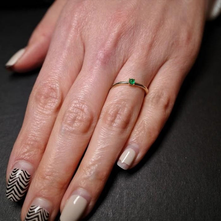 S925 Sterling Silver Emerald Gold-plated Ring Emerald – Useful Gifts — 1