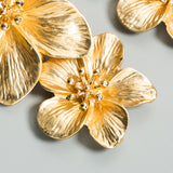 Flower earrings, golden petals, earrings – Small Gift Ideas — 5