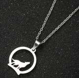 Niche Design Hollow Circle Wolf Pendant Graceful – Jewelry Gift Ideas — 1