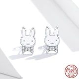 Fashionable Simple Cute White Rabbit Earrings – Gifts for Pet Lovers — 5