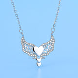 Heart Necklace Heart With Heart Wings Clavicle – Jewelry Gift Ideas — 1