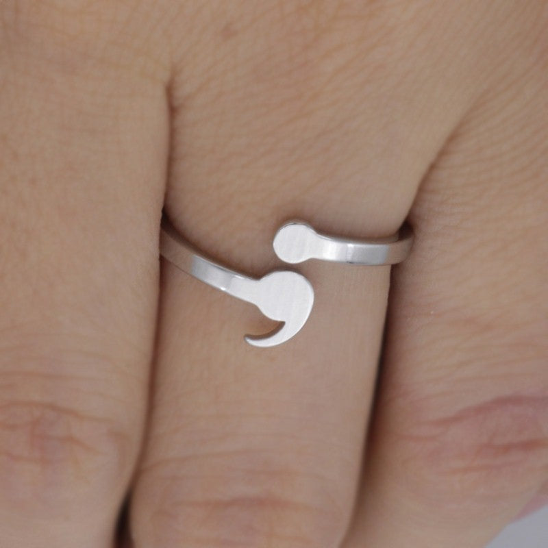 Stainless steel semicolon ring – Small Gift Ideas — 1