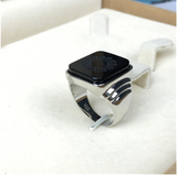 Black Onyx Men's Silver Ring – Gifts for Him — 4