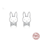Fashionable Simple Cute White Rabbit Earrings – Gifts for Pet Lovers — 1