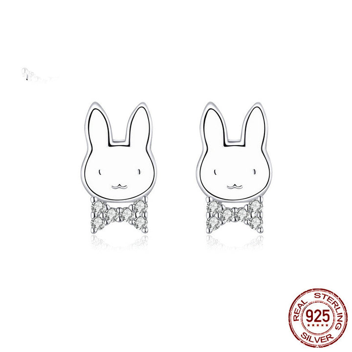 Fashionable Simple Cute White Rabbit Earrings – Gifts for Pet Lovers — 1
