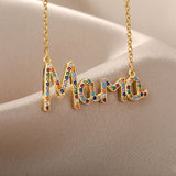18k Copper Zircon Mom Square Pendant Necklace – Jewelry Gift Ideas — 2