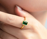 Female 925 Pure Women's Emerald Ring – Gifts for Her — 9