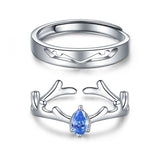 Couple Style Fashion Blue Diamond Antler Ring – Stylish Gifts — 2