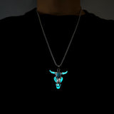 Men's Turquoise Gemstone Bull Head Luminous – Jewelry Gift Ideas — 10