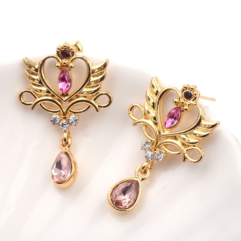 Small Symmetrical Anime Love Sailor Moon Earrings – Gifts for Couples — 1
