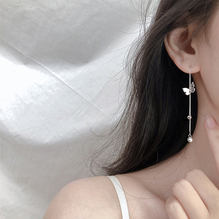 Silver Needle Temperament Sweet Butterfly Earring – Jewelry Gift Ideas — 1