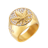 Hemp leaf stainless steel ring – Surprise Gifts — 4