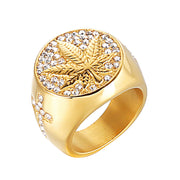 Hemp leaf stainless steel ring – Surprise Gifts — 4