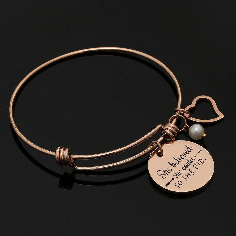 Engraved Titanium Steel Tag Adjustable Bracelet – Jewelry Gift Ideas — 1