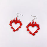 Love Earrings Flame Peach Heart Personality – Gifts for Couples — 4