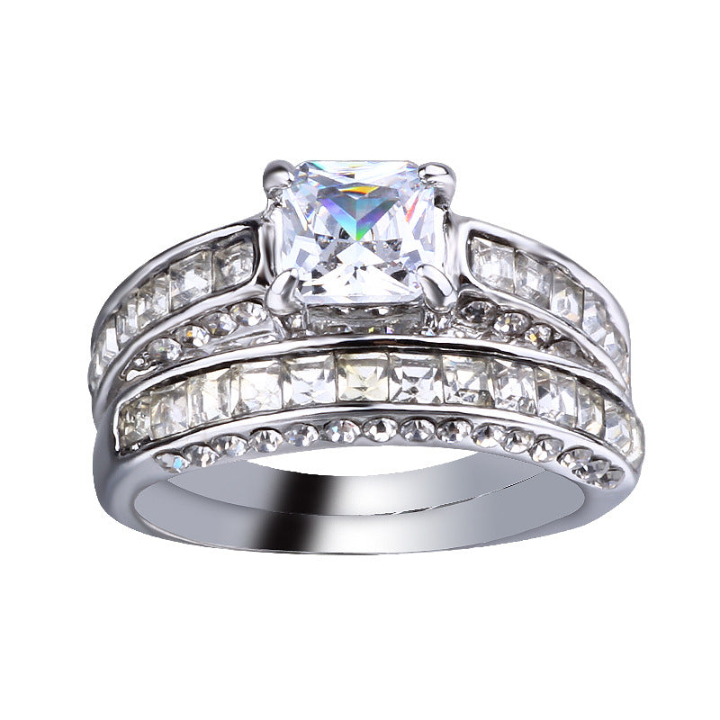 Zircon White Diamond And Blue Diamond Ring – Stylish Gifts — 1