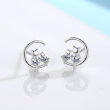 Star Moon Cat Earrings Women's Sterling Silver – Gifts for Her — 5