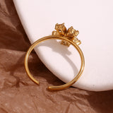18K Micro Inlaid Zircon Five Petal Flower Ring – Birthday Gifts — 6