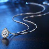 Platinum-Plated Drop Zircon Necklace And Earring – Jewelry Gift Ideas — 2