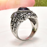 Carved amethyst ring – Thoughtful Gifts — 4