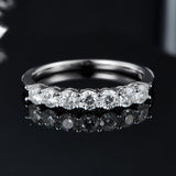 Moissanite Seven Diamond Row S925 Silver Ring – Everyday Gifts — 3