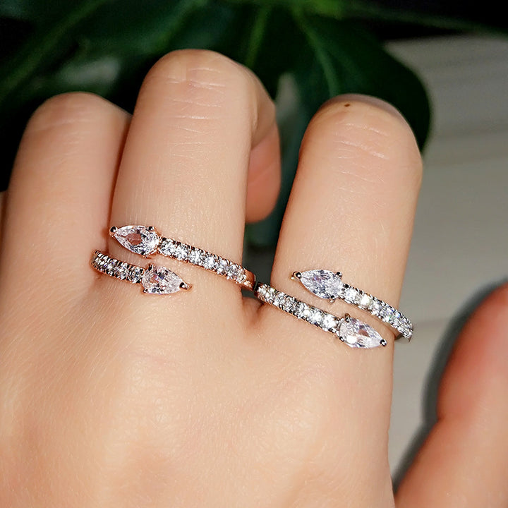Simple And Exquisite Water Drop Zircon Ring – Holiday Gift Ideas — 1