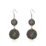 Round Flower Dripping Rhinestone Alloy Earrings – Useful Gifts — 7