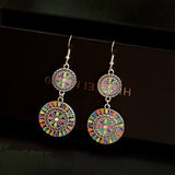 Round Flower Dripping Rhinestone Alloy Earrings – Useful Gifts — 5