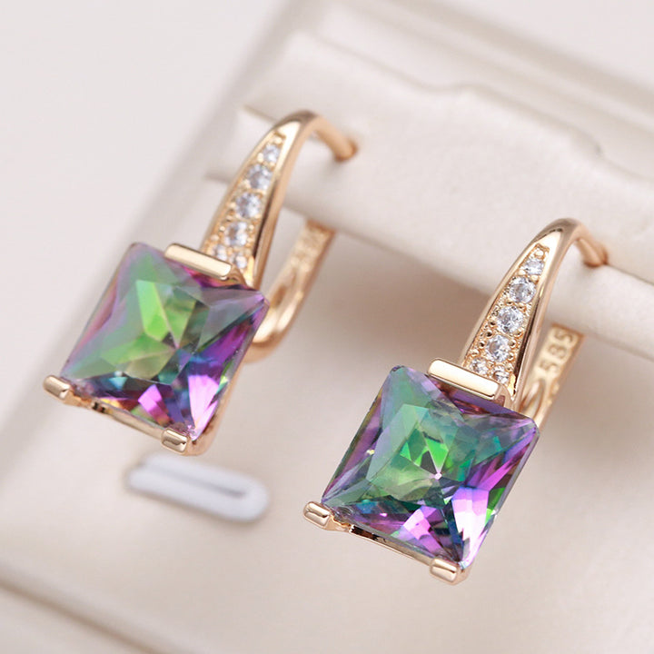 European And American Fashion Color Zircon Earrings – Stylish Gifts — 1