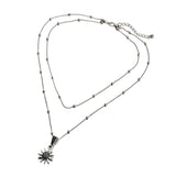 Alloy Sunflower Pendant Double Necklace Lady – Jewelry Gift Ideas — 5